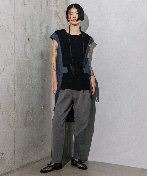 MARECHAL TERRE（マルシャルテル）の「コクーンチュニック（Tシャツ/カットソー・レディース・グレー/ブラック/ベージュ/ネイビー・MEDIUM）」の8枚目の写真