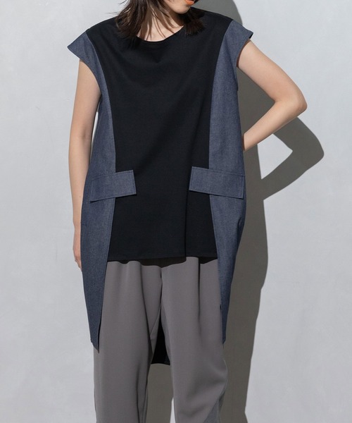 MARECHAL TERRE（マルシャルテル）の「コクーンチュニック（Tシャツ/カットソー・レディース・グレー/ブラック/ベージュ/ネイビー・MEDIUM）」の9枚目の写真