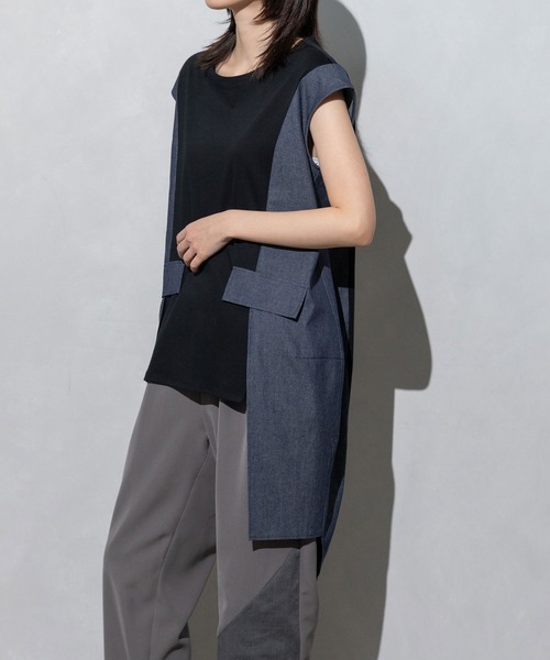 MARECHAL TERRE（マルシャルテル）の「コクーンチュニック（Tシャツ/カットソー・レディース・グレー/ブラック/ベージュ/ネイビー・MEDIUM）」の10枚目の写真