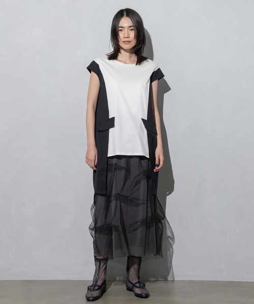 MARECHAL TERRE（マルシャルテル）の「コクーンチュニック（Tシャツ/カットソー・レディース・グレー/ブラック/ベージュ/ネイビー・MEDIUM）」の5枚目の写真