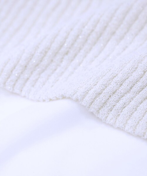 Cutie Blonde（キューティーブロンド）の「【S-LL/2点セット】ラメニットキャミ＆ロゴTシャツ（その他トップス・レディース・ホワイト/ライトグレー/ブラック・01/02/03/04）」の7枚目の写真