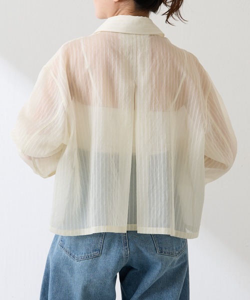COLLAGE GALLARDAGALANTE シアーシャツ COLLAGE GALLARDAGALANTE セットアップ 開襟シアーシャツ