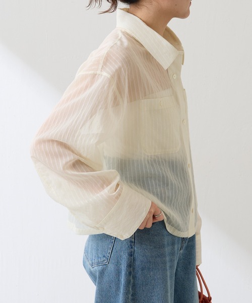 COLLAGE GALLARDAGALANTE シアーシャツ COLLAGE GALLARDAGALANTE ブラウス シャツ 強撚シアーシャツ