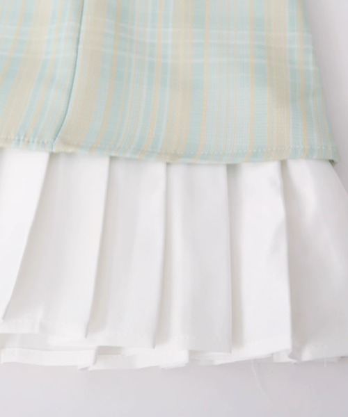 LA POMME petit フレッシュカラープリーツチャイナドレス Fresh Color Pleats China Dress（ワンピース）｜LA POMME petit