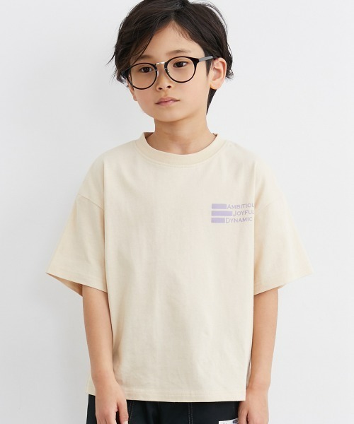 QUNTSTYLE(キュントスタイル)の「半袖プリントTシャツ <綿100%>(Tシャツ/カットソー・キッズ・オフホワイト/クリーム/グレー/チャコール/ラベンダー/ネイビー/ベージュ/グリーン/ピンク系/ライム・100/110/120/130/140/150/160/170)」の4枚目の写真