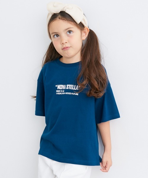 QUNTSTYLE(キュントスタイル)の「半袖プリントTシャツ <綿100%>(Tシャツ/カットソー・キッズ・オフホワイト/クリーム/グレー/チャコール/ラベンダー/ネイビー/ベージュ/グリーン/ピンク系/ライム・100/110/120/130/140/150/160/170)」の8枚目の写真