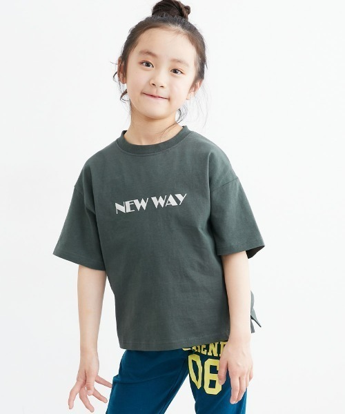 QUNTSTYLE(キュントスタイル)の「半袖プリントTシャツ <綿100%>(Tシャツ/カットソー・キッズ・オフホワイト/クリーム/グレー/チャコール/ラベンダー/ネイビー/ベージュ/グリーン/ピンク系/ライム・100/110/120/130/140/150/160/170)」の3枚目の写真