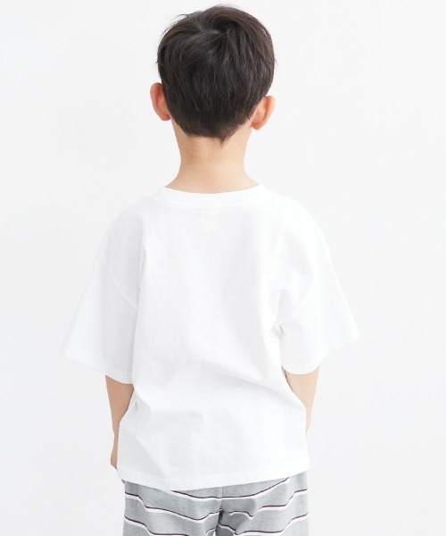 QUNTSTYLE(キュントスタイル)の「半袖プリントTシャツ <綿100%>(Tシャツ/カットソー・キッズ・オフホワイト/クリーム/グレー/チャコール/ラベンダー/ネイビー/ベージュ/グリーン/ピンク系/ライム・100/110/120/130/140/150/160/170)」の13枚目の写真