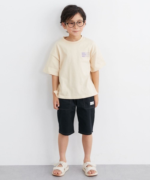 QUNTSTYLE(キュントスタイル)の「半袖プリントTシャツ <綿100%>(Tシャツ/カットソー・キッズ・オフホワイト/クリーム/グレー/チャコール/ラベンダー/ネイビー/ベージュ/グリーン/ピンク系/ライム・100/110/120/130/140/150/160/170)」の20枚目の写真