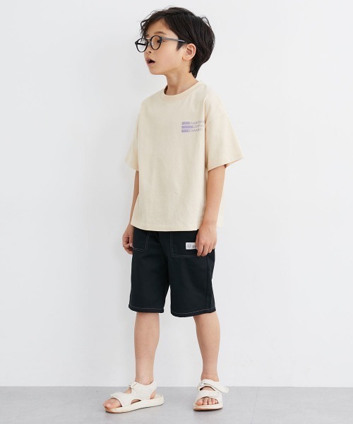 QUNTSTYLE(キュントスタイル)の「半袖プリントTシャツ <綿100%>(Tシャツ/カットソー・キッズ・オフホワイト/クリーム/グレー/チャコール/ラベンダー/ネイビー/ベージュ/グリーン/ピンク系/ライム・100/110/120/130/140/150/160/170)」の21枚目の写真
