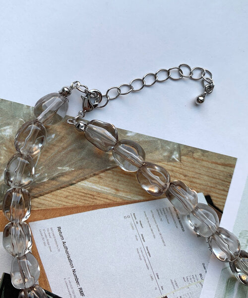 DouDou（ドゥドゥ）の「クリアカラーネックレス（ネックレス・レディース・グレー/ブラウン/クリア・FREE）」の9枚目の写真