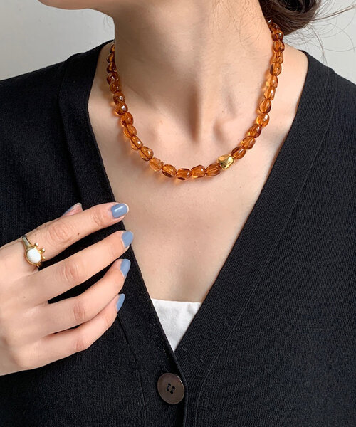 DouDou（ドゥドゥ）の「クリアカラーネックレス（ネックレス・レディース・グレー/ブラウン/クリア・FREE）」の10枚目の写真