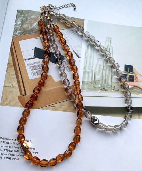 DouDou（ドゥドゥ）の「クリアカラーネックレス（ネックレス・レディース・グレー/ブラウン/クリア・FREE）」の14枚目の写真