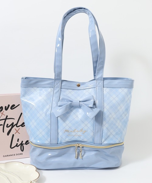 セール】ﾁｪｯｸﾋﾞｯｸﾞﾘﾎﾞﾝ2層式ｸﾘｱﾄｰﾄ（トートバッグ）｜FUNALIVE