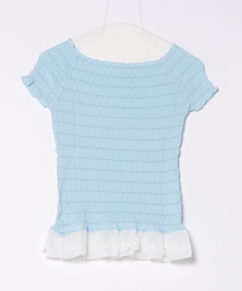 LADY LIKE（レディライク）の「裾レース2WAYリブトップス（Tシャツ/カットソー・レディース・ブラック/ライトベージュ/サックスブルー・M）」の12枚目の写真