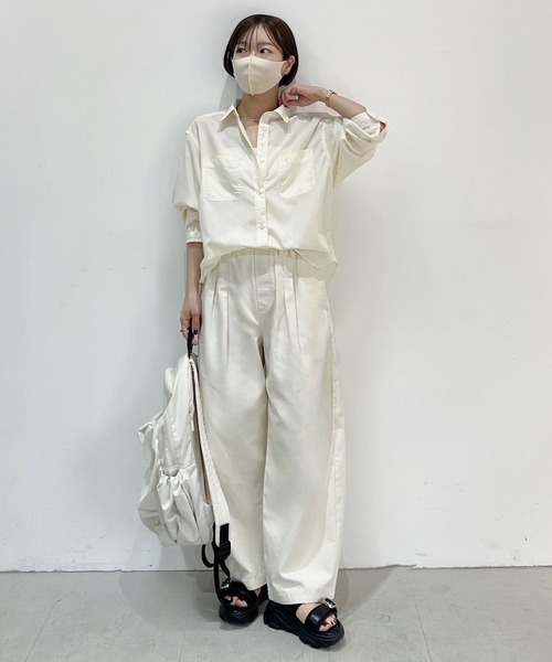 BAYFLOW【低身長cahoさんコラボ】カーブパンツ　ホワイト 低身長caho146cmさんプロデュース】カーブパンツ（その他パンツ