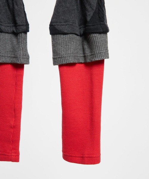 gomme(ゴム)の「ドットJQ 切替レギンス(レギンス/スパッツ・レディース・ブラック/チャコールグレー/テラコッタ・MEDIUM)」の6枚目の写真