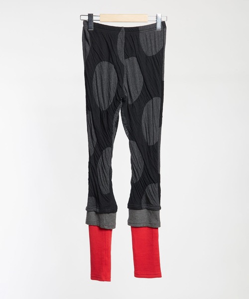 gomme(ゴム)の「ドットJQ 切替レギンス(レギンス/スパッツ・レディース・ブラック/チャコールグレー/テラコッタ・MEDIUM)」の4枚目の写真