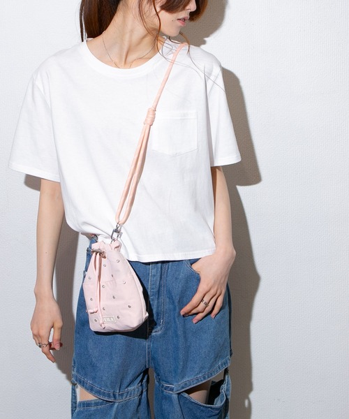 pumpkin port(パンプキンポート)の「ポケ付き クルーネック半袖Tシャツ(Tシャツ/カットソー・レディース・ホワイト/ブラック・S/M/L/LL)」の18枚目の写真