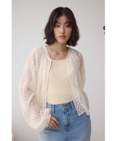 AZUL by moussy(アズールバイマウジー)の「前後2WAY シアージャガードフリルブラウス(シャツ/ブラウス・レディース・アイボリー/ブラック・FREE)」の21枚目の写真