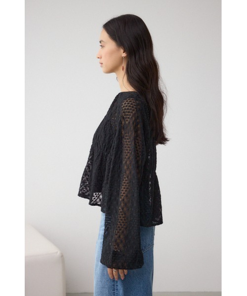 AZUL by moussy(アズールバイマウジー)の「前後2WAY シアージャガードフリルブラウス(シャツ/ブラウス・レディース・アイボリー/ブラック・FREE)」の11枚目の写真