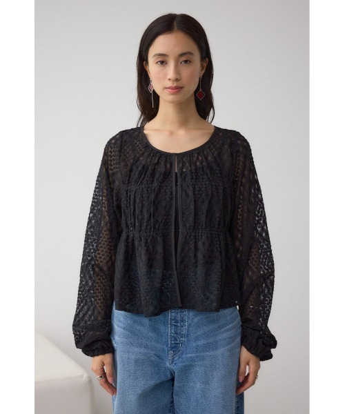 AZUL by moussy(アズールバイマウジー)の「前後2WAY シアージャガードフリルブラウス(シャツ/ブラウス・レディース・アイボリー/ブラック・FREE)」の18枚目の写真