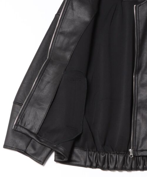 Grand PARK（グランドパーク）の「ダンボールスエード　ノーカラージャケット（その他アウター・レディース・ブラック/チャコールグレー/アイボリー・FREE）」の18枚目の写真