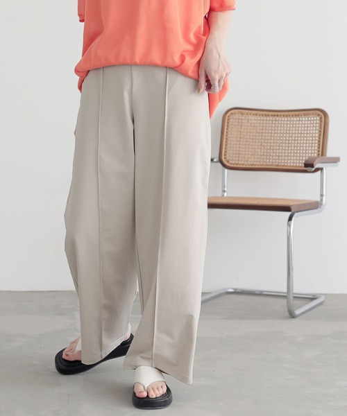 n'OrLABEL（ノアールレーベル）の「【接触冷感・UVカット】きちんと見えカットソーワイドパンツ（その他パンツ・レディース・グレイッシュベージュ/ライトブルー/ブラック・1/2）」の10枚目の写真
