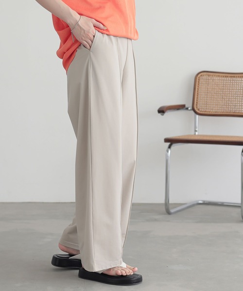 n'OrLABEL（ノアールレーベル）の「【接触冷感・UVカット】きちんと見えカットソーワイドパンツ（その他パンツ・レディース・グレイッシュベージュ/ライトブルー/ブラック・1/2）」の9枚目の写真