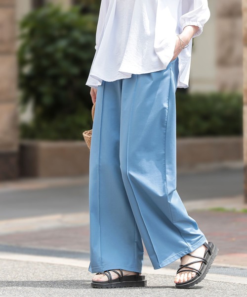 n'OrLABEL（ノアールレーベル）の「【接触冷感・UVカット】きちんと見えカットソーワイドパンツ（その他パンツ・レディース・グレイッシュベージュ/ライトブルー/ブラック・1/2）」の21枚目の写真