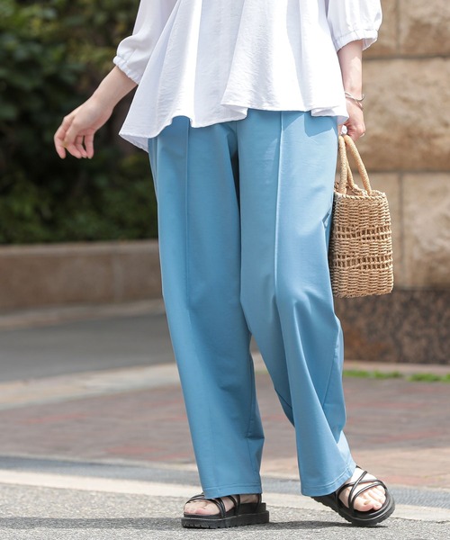n'OrLABEL（ノアールレーベル）の「【接触冷感・UVカット】きちんと見えカットソーワイドパンツ（その他パンツ・レディース・グレイッシュベージュ/ライトブルー/ブラック・1/2）」の22枚目の写真