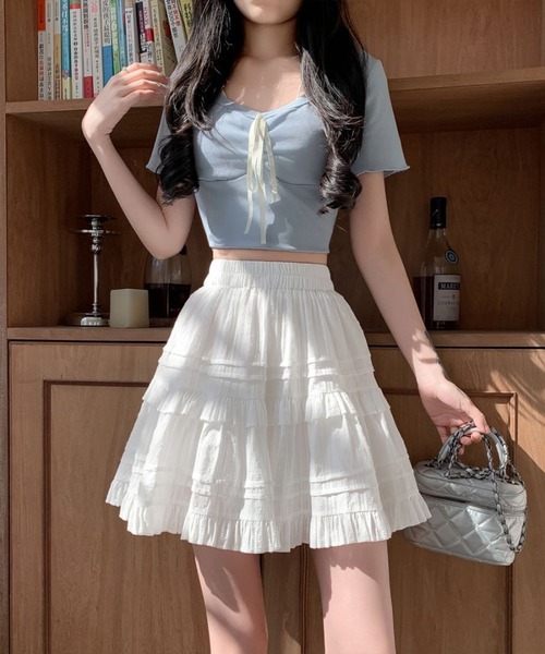 by LEGNA（バイレグナ）の「インパン付きレースティアードミニスカート（スカート・レディース・ホワイト/ブラック・SMALL/MEDIUM/LARGE/X-LARGE）」の4枚目の写真
