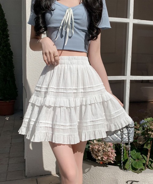 by LEGNA（バイレグナ）の「インパン付きレースティアードミニスカート（スカート・レディース・ホワイト/ブラック・SMALL/MEDIUM/LARGE/X-LARGE）」の6枚目の写真