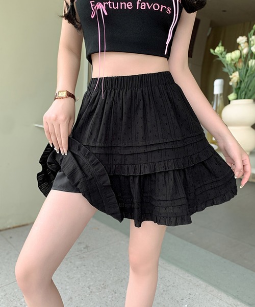 by LEGNA（バイレグナ）の「インパン付きレースティアードミニスカート（スカート・レディース・ホワイト/ブラック・SMALL/MEDIUM/LARGE/X-LARGE）」の12枚目の写真