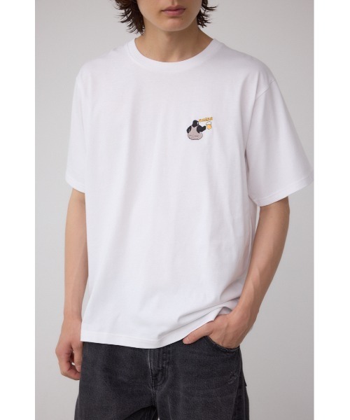 AZUL by moussy(アズールバイマウジー)の「SBC FUNK刺繍ワンポイントTEE(Tシャツ/カットソー・メンズ・ホワイト/ブラック/ブルー/ライトイエロー・MEDIUM/LARGE)」の3枚目の写真
