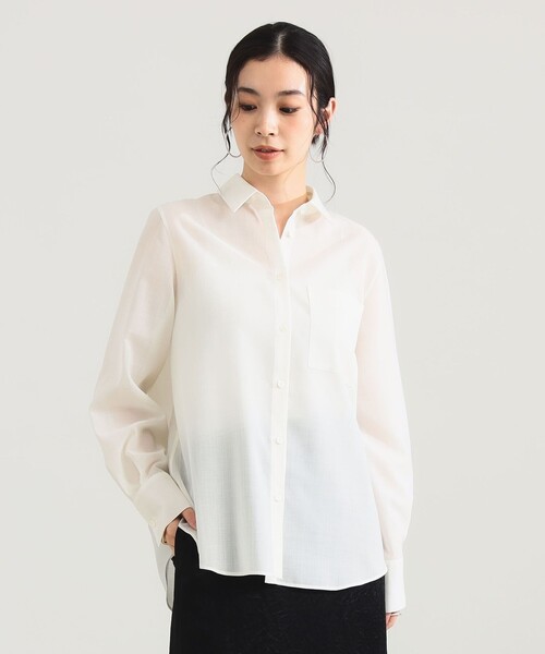 セール】ポリエステル ウール トロピカル シアー シャツ［手洗い可