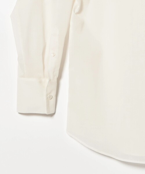 Demi-Luxe BEAMS（デミルクス ビームス）の「ポリエステル ウール トロピカル シアー シャツ［手洗い可］（シャツ/ブラウス・レディース・チャコールグレー/オフホワイト/ブラウン・ONE SIZE）」の8枚目の写真