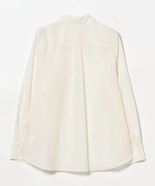 Demi-Luxe BEAMS（デミルクス ビームス）の「ポリエステル ウール トロピカル シアー シャツ［手洗い可］（シャツ/ブラウス・レディース・チャコールグレー/オフホワイト/ブラウン・ONE SIZE）」の9枚目の写真