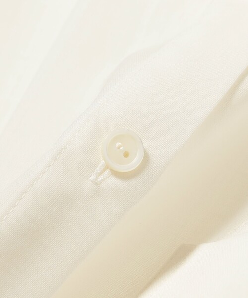 Demi-Luxe BEAMS（デミルクス ビームス）の「ポリエステル ウール トロピカル シアー シャツ［手洗い可］（シャツ/ブラウス・レディース・チャコールグレー/オフホワイト/ブラウン・ONE SIZE）」の10枚目の写真