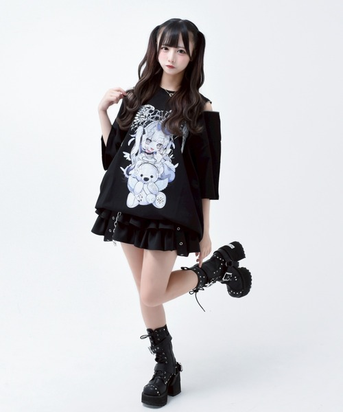 tシャツ 「TRAVAS TOKYO/トラバス トーキョー」てぃらコラボイラストプリントTシャツ 天使ver. レディース メンズ TRAVAS TOKYO tシャツ 「TRAVAS TOKYO/トラバス トーキョー