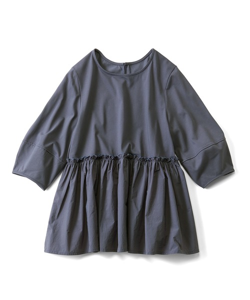 Live in comfort(リブインコンフォート)の「リブ イン コンフォート 汗じみ軽減加工の異素材遣いペプラムトップス(その他トップス・レディース・ブルーグレー/チャコールグレー/ベージュ・M/L/LL/S/4L/3L)」の11枚目の写真
