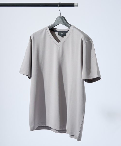 ABAHOUSE(アバハウス)の「【定番】ドレスポンチ Vネック 半袖Tシャツ / ストレッチ 冷涼感(Tシャツ/カットソー・メンズ・ブラック/グレー/ホワイト・44/48/50/46)」の3枚目の写真