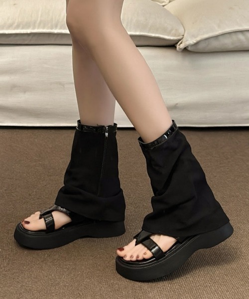 Ritzy（リッツィー）の「ブーツサンダル（サンダル・レディース・ベージュ/ブラック・23/24/25/24.5/23.5）」の3枚目の写真