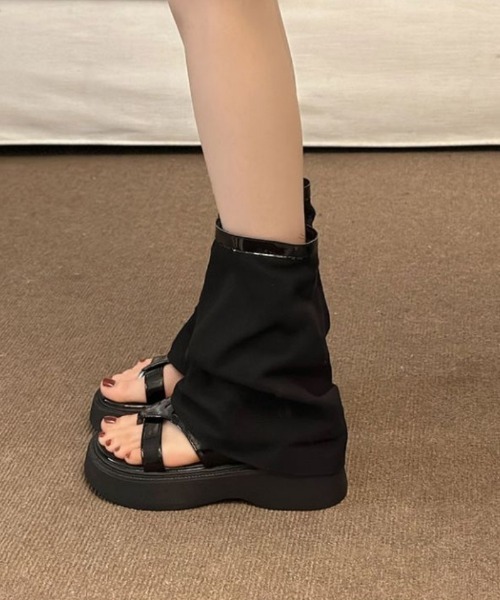 Ritzy（リッツィー）の「ブーツサンダル（サンダル・レディース・ベージュ/ブラック・23/24/25/24.5/23.5）」の4枚目の写真