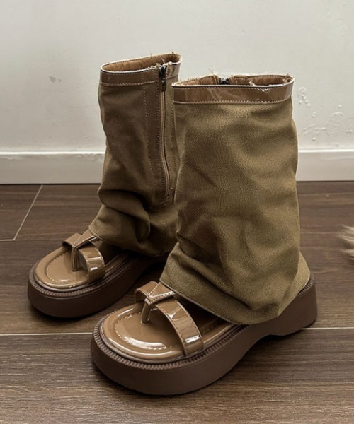 Ritzy（リッツィー）の「ブーツサンダル（サンダル・レディース・ベージュ/ブラック・23/24/25/24.5/23.5）」の7枚目の写真
