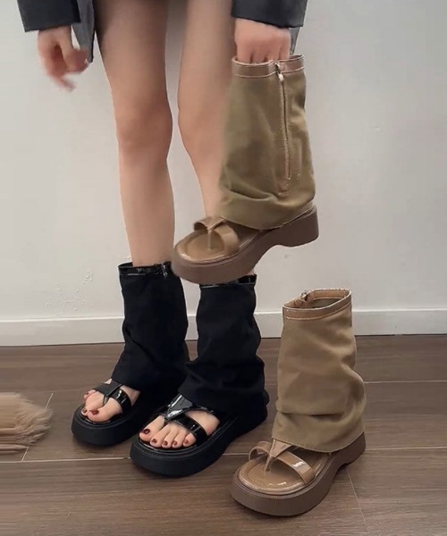 Ritzy（リッツィー）の「ブーツサンダル（サンダル・レディース・ベージュ/ブラック・23/24/25/24.5/23.5）」の10枚目の写真