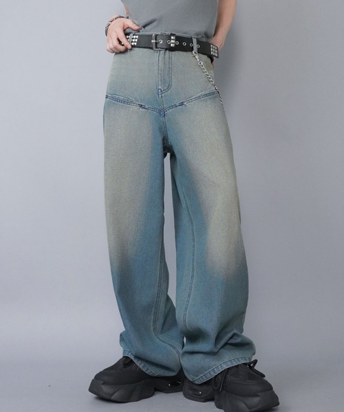 大人気　完売品　クヌースマーフ ヴィンテージ加工　デニム　バギー　パンツ Knuth Marf - denim baggy pants / デニムバギーパンツ