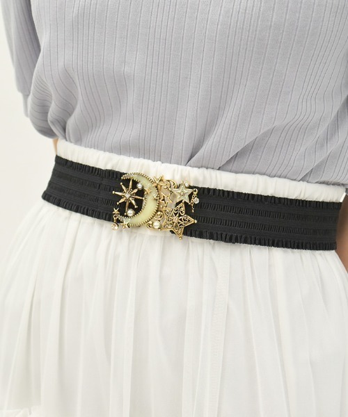 axes femme（アクシーズファム）の「スターライトモチーフベルト（ベルト・レディース・キナリ/ワイン/サックスブルー・FREE）」の4枚目の写真