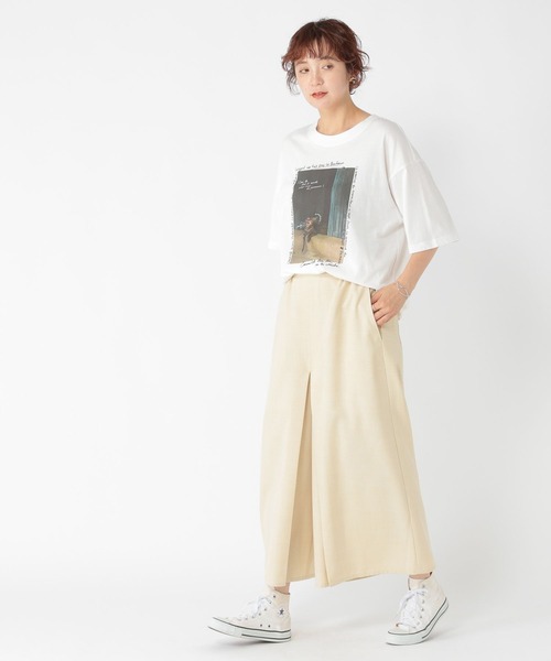 studio CLIP（スタディオクリップ）の「リネンライクフロントタックストレートパンツ[プチ・プラスサイズあり]（その他パンツ・レディース・ブラウン/ブラック/ライトベージュ・ﾌﾘｰ(L)/MEDIUM/LARGE/PF）」の14枚目の写真