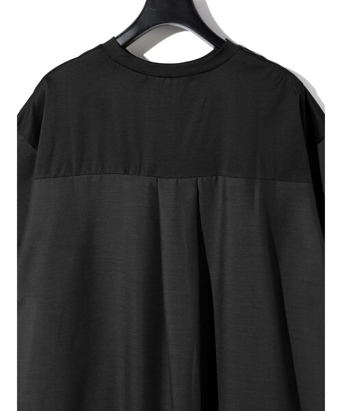 MIDIUMISOLID（ミディウミソリッド）の「MIDIUMISOLID for Ladies ウーブンコンビネーションT（Tシャツ/カットソー・レディース・ライトブルー/ブラック/ホワイト・FREE）」の18枚目の写真